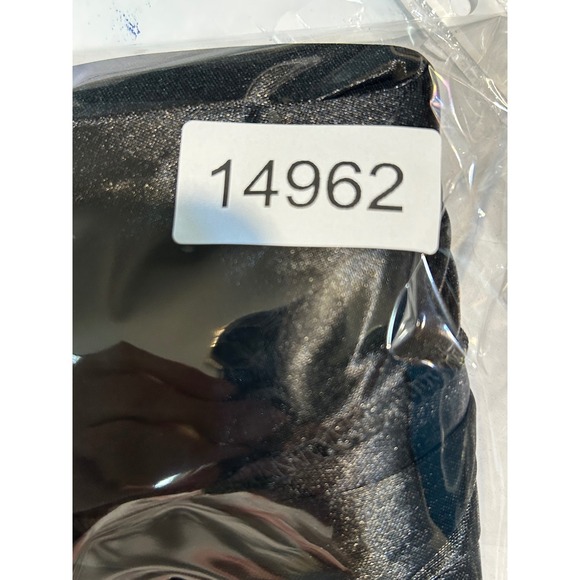 Black Satin Lace Kimono Robe Long Full Sleeve Maxi Duster Womens Large - Picture 9 of 9